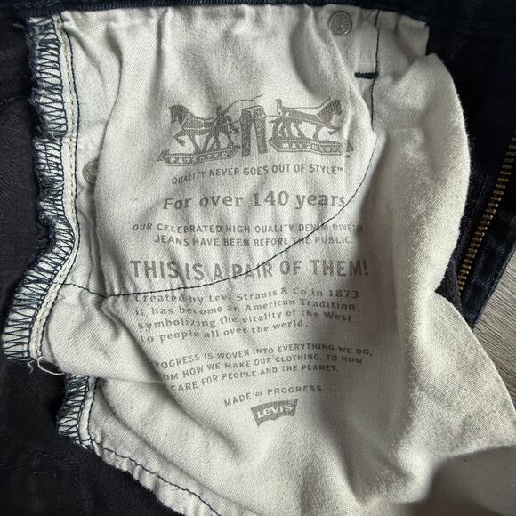 Levi’s 513 Slim Straight Jeans W33 L32 Dark Wash Denim USA Made 08513-0706 - Picture 4 of 8